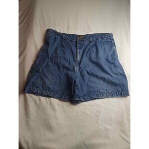 Gulf Traders Mens Vintage Pleated Denim Shorts Medium Wash Blue Cotton Size 42
